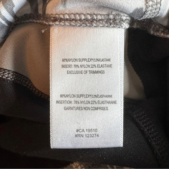 Lolë Panna Grey Black Mesh Detail Workout Athletic Performance Leggings Sz M - Picture 12 of 14